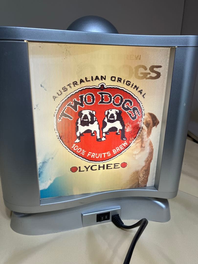 レアTWO DOGS 回転ネオンサイン ディスプレイ看板照明 レンチキュラー