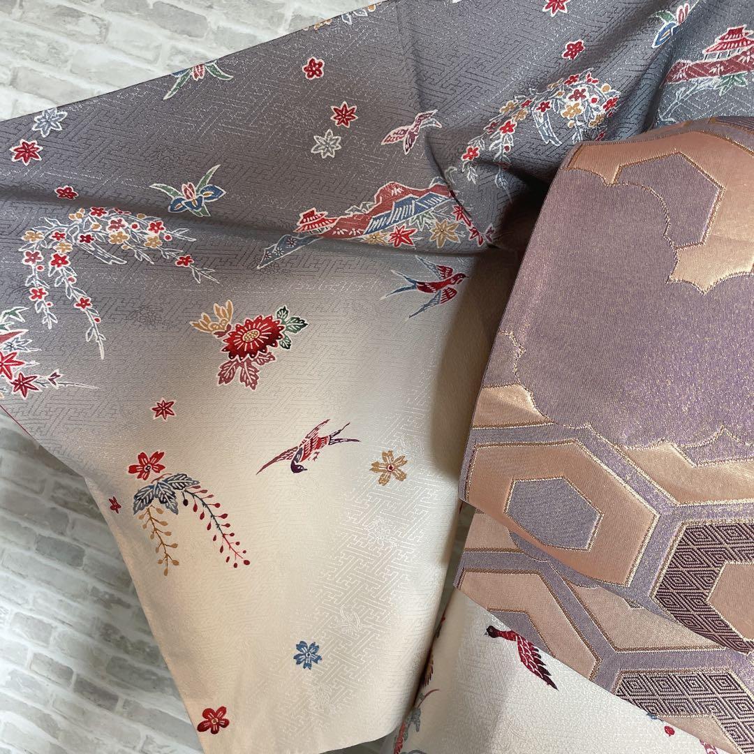 小紋のみ 型染め 紗綾形地紋 着物 P3 - メルカリ