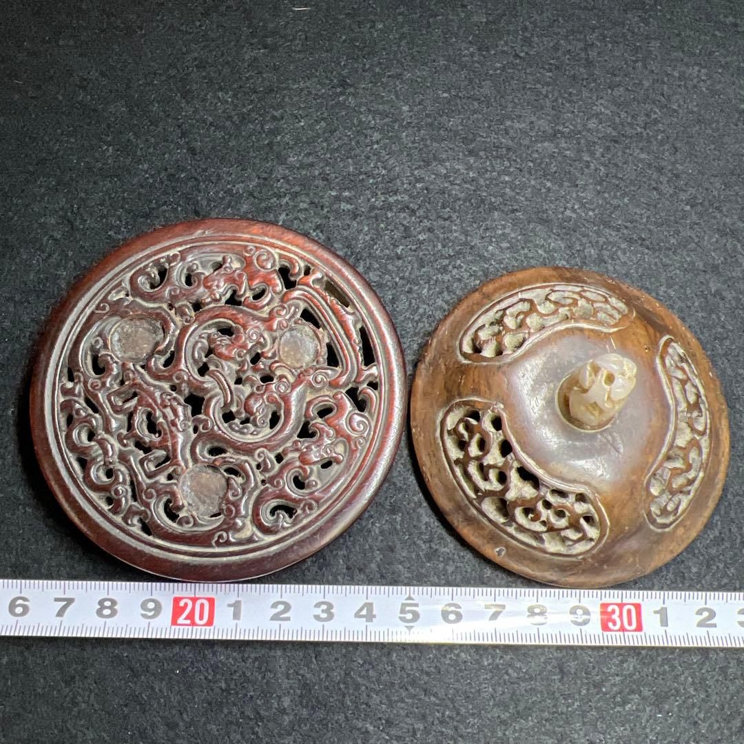 中国明時代 龍泉窯 白砡摘唐木台青磁香炉 木箱付 東Y8-0128☆2Fトカサ