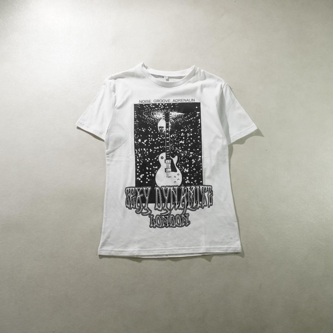 SEXY DYNAMITE ロックプリント半袖Tシャツ ギター 白/QW204 - メルカリ
