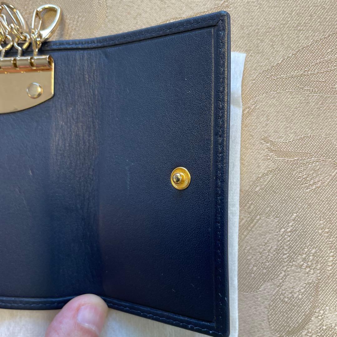 パテックフィリップ レザー ネイビー キーホルダー 希少品 美中古 濃紺