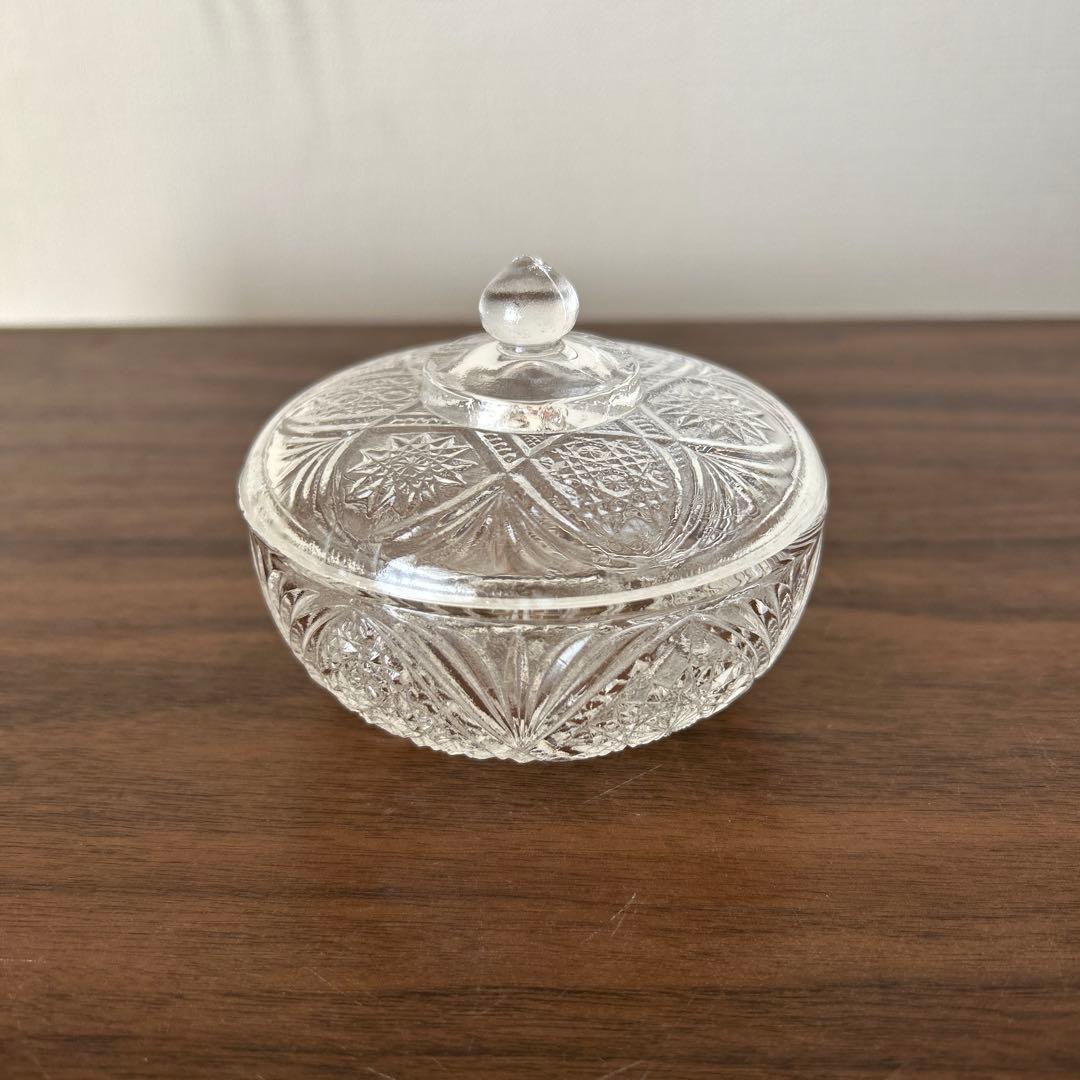 昭和レトロ！未使用品！かわいい！プレスガラスのボンボニエール