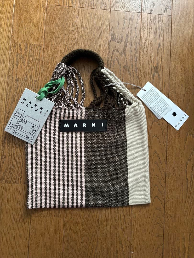 （ちぃさん専用）MARNI MARKET ハンドバッグ ブラウン/ベージュ MARNI MARKET マルニ ベージュ マルニマーケット テックウール ミニ