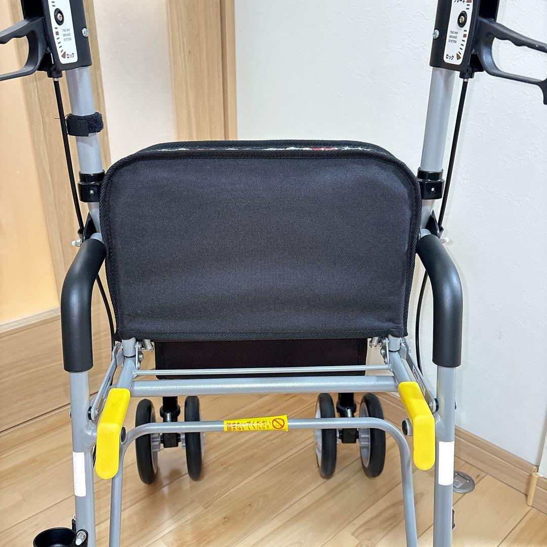 極美品 島製作所 シンフォニーSP 花柄 歩行器 シルバーカー 手押し車