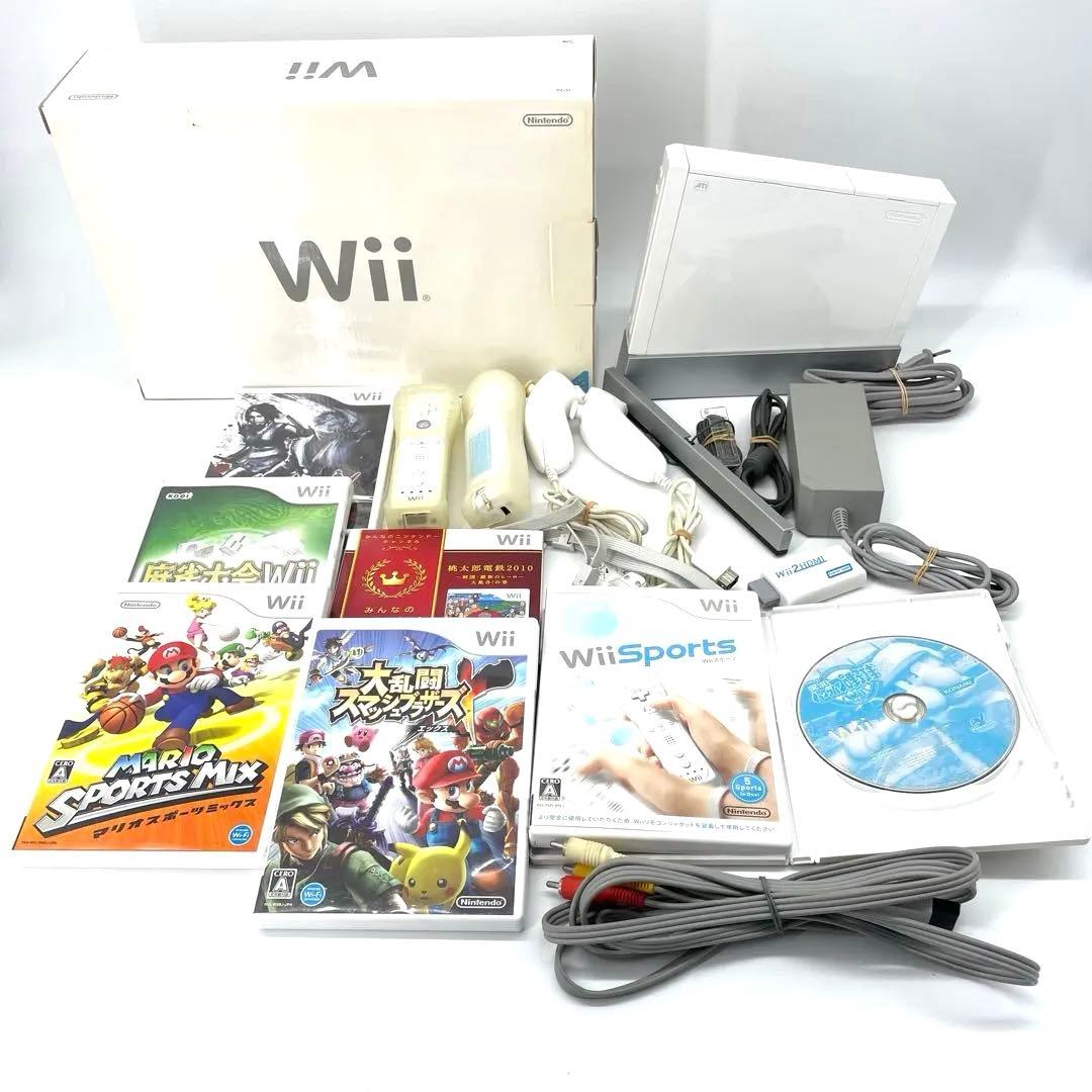 極美品✨Wii本体 周辺機器・ソフトセット 箱付き 桃鉄 スマブラ マリオ