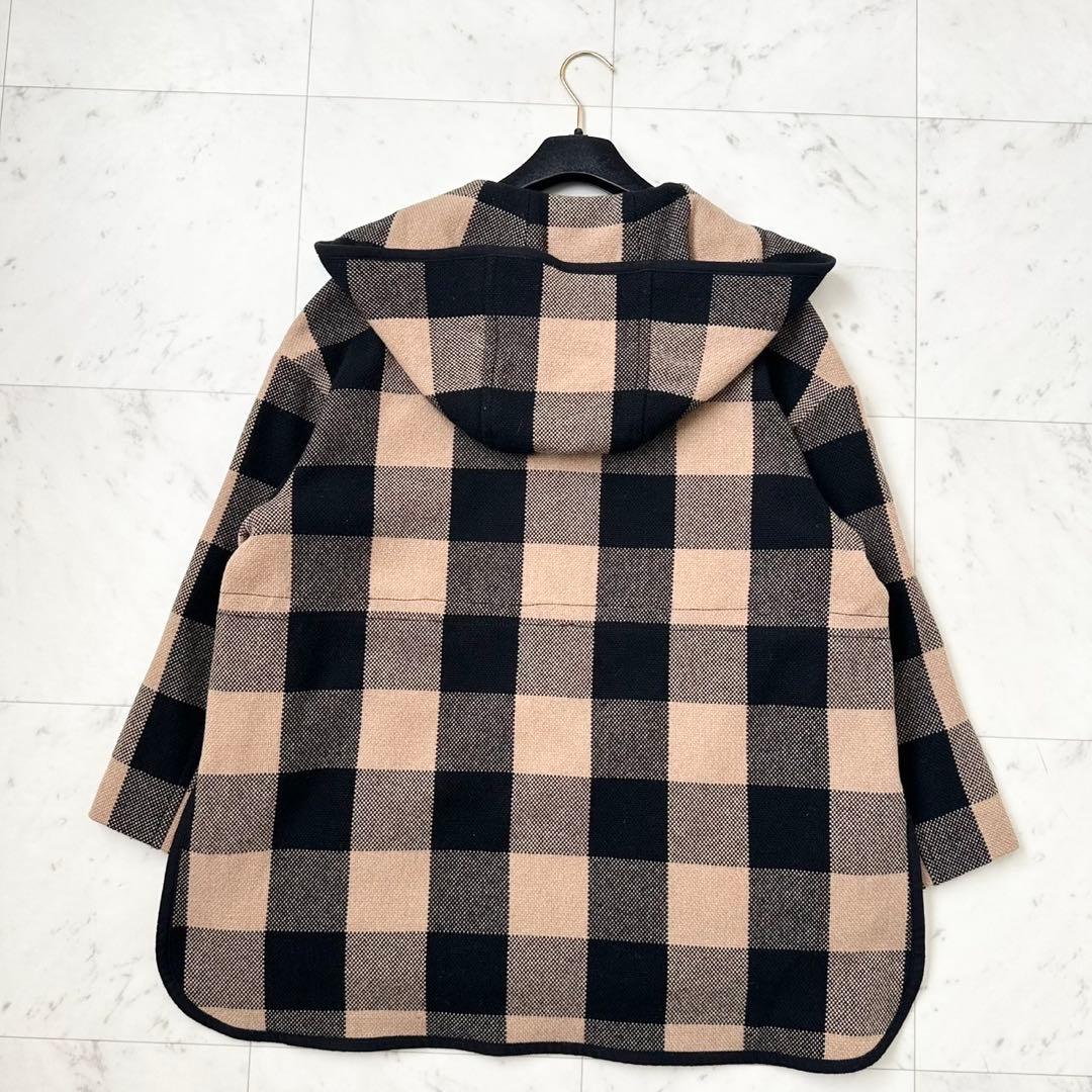 大きいサイズ❤️XL MaxMara マレーラ フーデットコート チェック 黒
