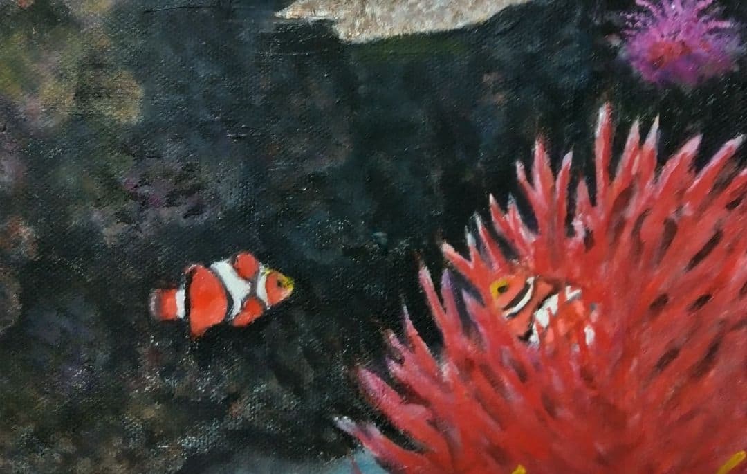 POPON様専用】「魚たちの海中公園」 海の中 油彩画 油絵 絵画 - メルカリ