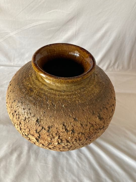 美濃焼 壺 鬼肌 外径34cm