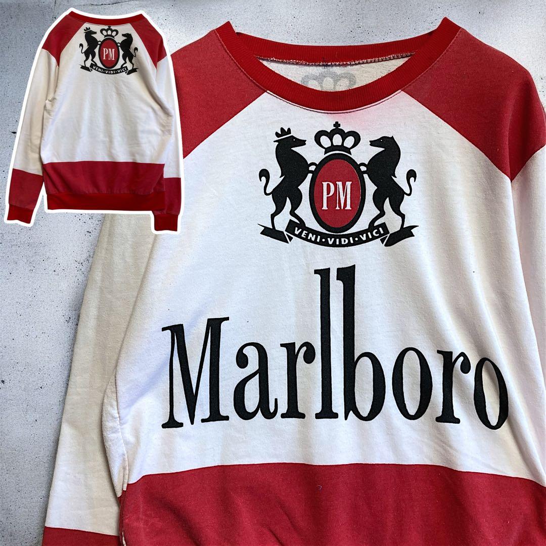 AXQH 希少 スウェット 古着 赤 マルボロ Marlboro タバコ 赤マル