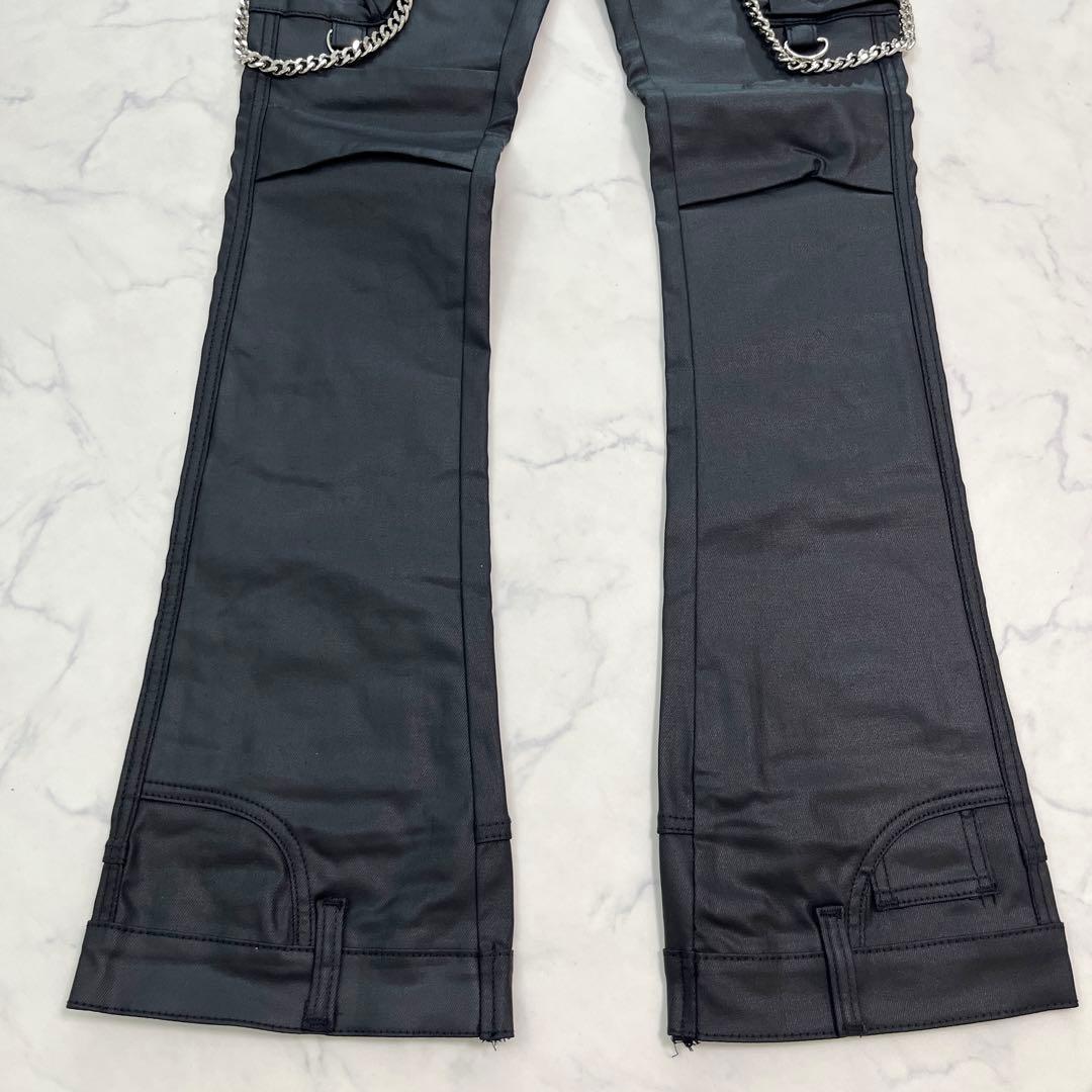 新品 バラバサスvalabasas ワックススキニーフレアデニム ブラック 29