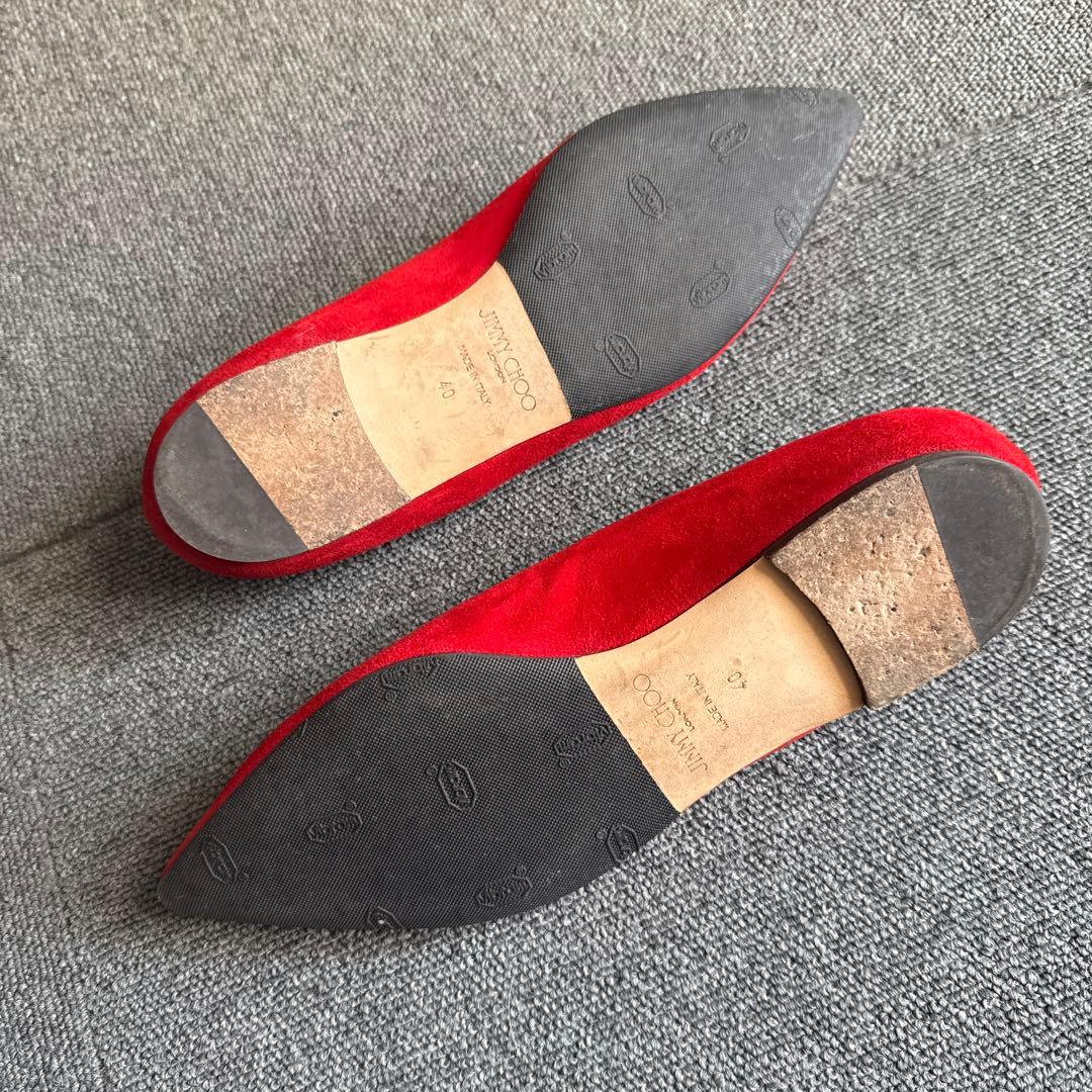 Jimmy Choo レッド フラットシューズ 40