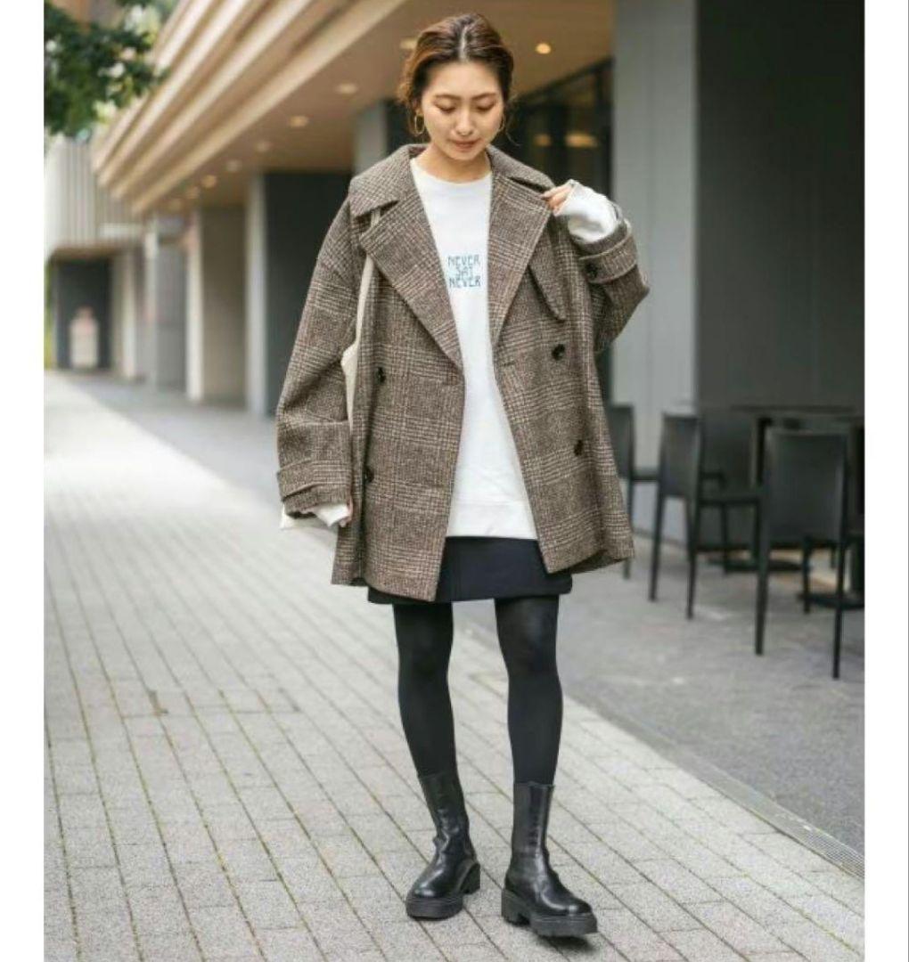 spick&span Wスライバーチェックハーフコート - メルカリ