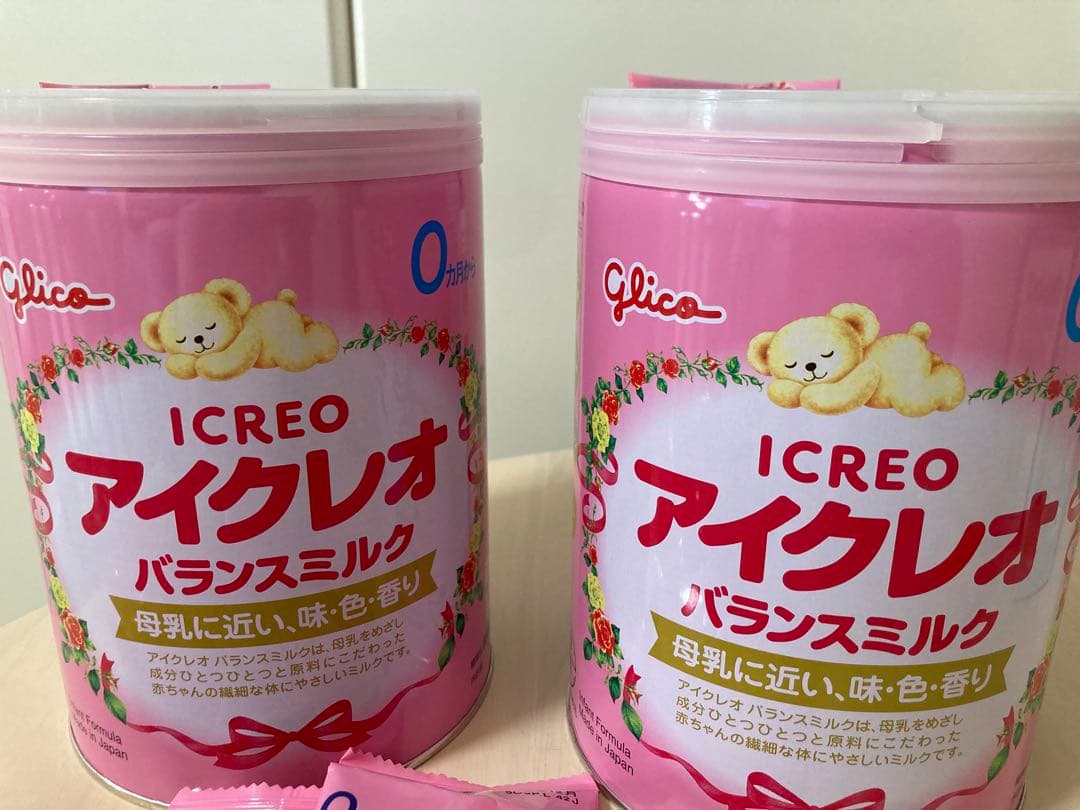 Glico アイクレオ バランスミルク 2缶 ステック24本 使い捨て哺乳瓶