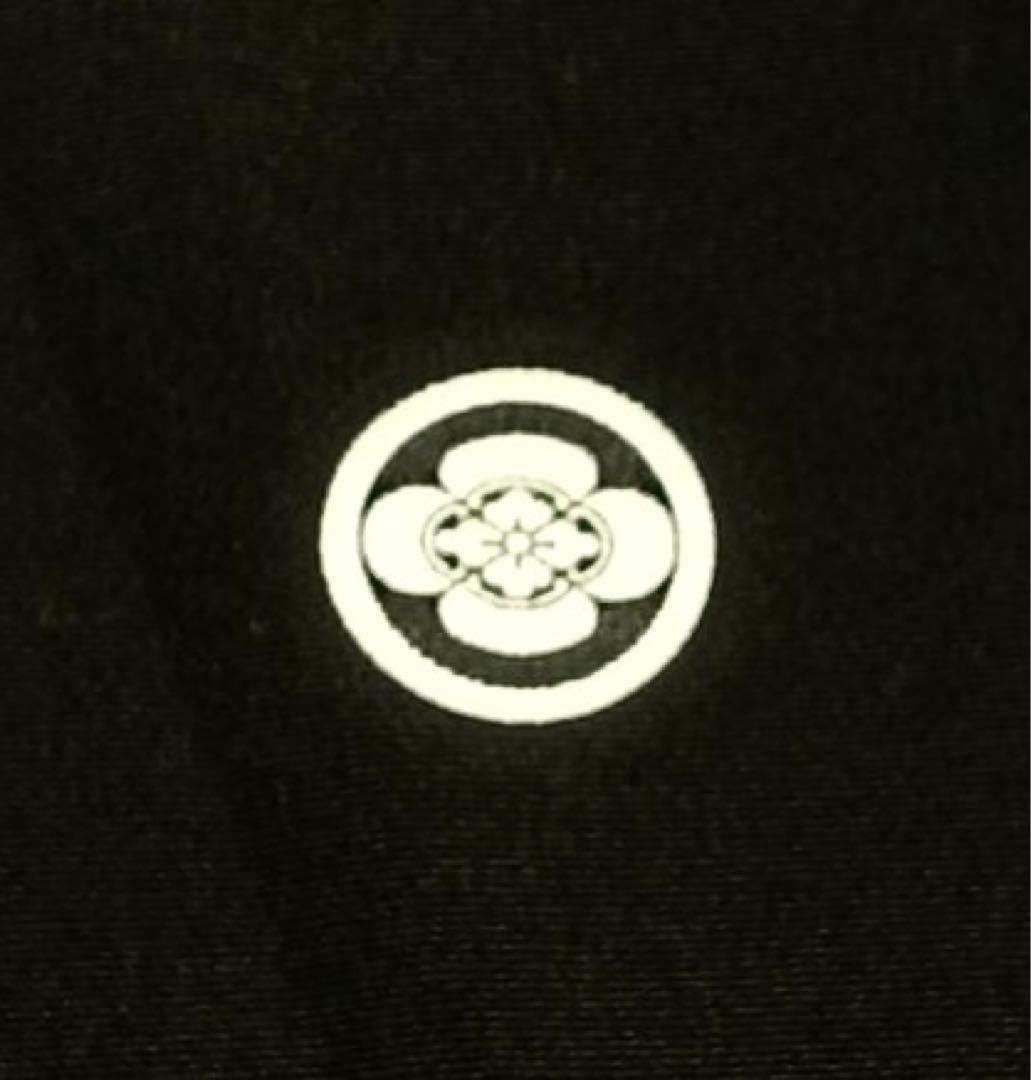 正絹黒留袖 駒刺繍 扇面花車文 金彩 ⑥( 訪問着、紬、袋帯なども出品