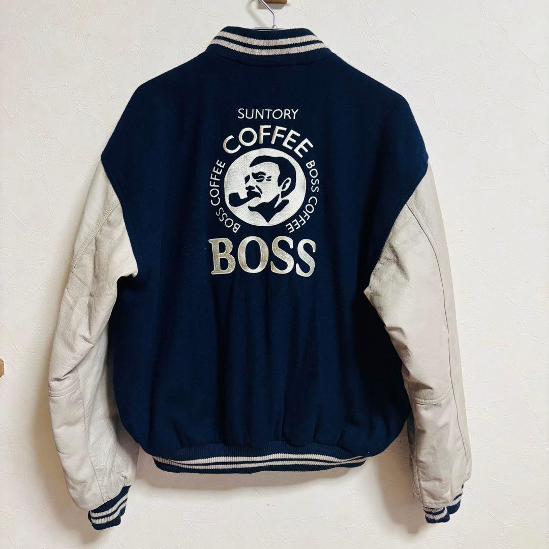 【良品】SUNTORY BOSS ボスジャン 本革スタジアムジャンパー　レザー SUNTORY BOSS ボスジャン レザージャケット｜Yahoo!フリマ（旧PayPay