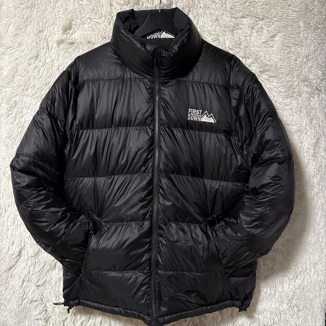 ファーストダウン✨ヌプシ ダウンジャケット リバーシブル 赤/黒 肉厚