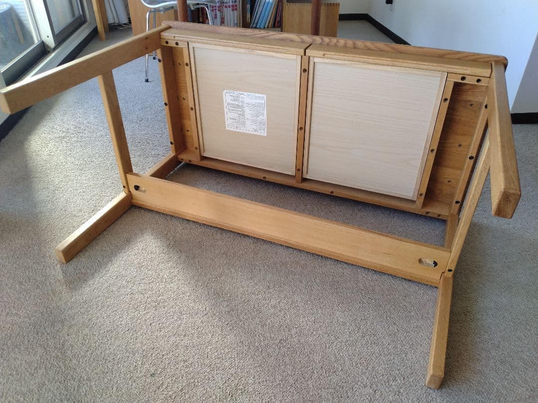 totoro様専用】MUJI/無印良品 オーク無垢材デスク110cm引出足元棚