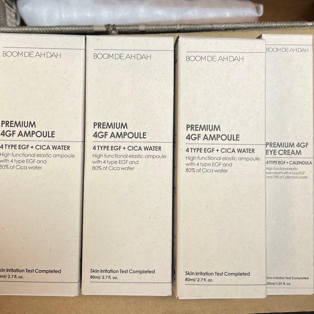 BOOM DE AHDAH 4GF アンプル & アイクリームセット BOOM DE AH DAH プレミアム4GF アンプル 80mlの通販 by co♡'s shop