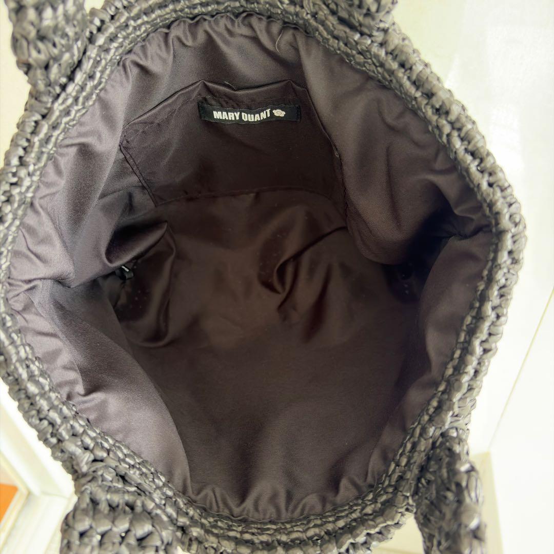 マリークワント クロッシェラフィアライク トート かごバッグ