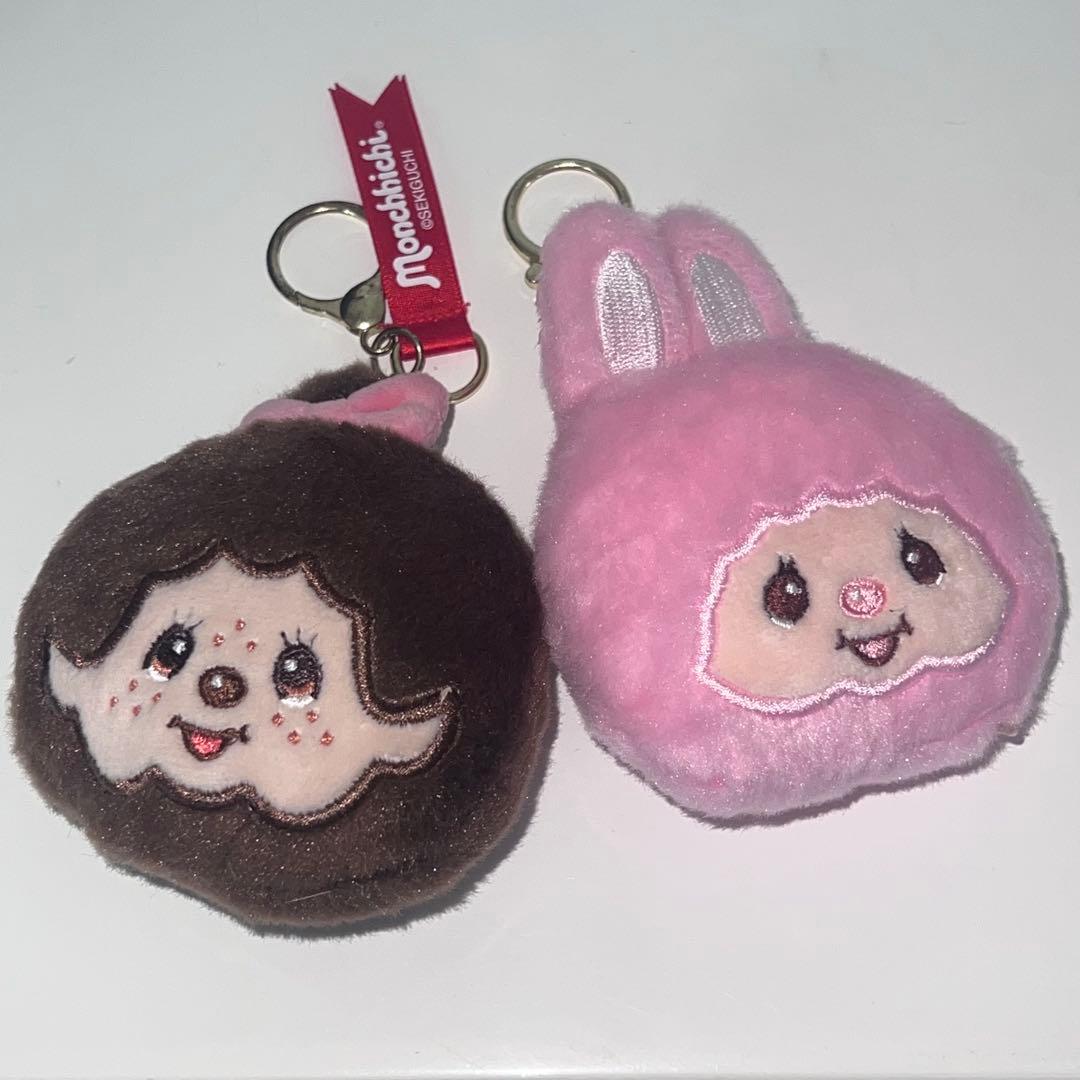 モンチッチ ガチャガチャ フェイスぬいぐるみ キーホルダー ピンク