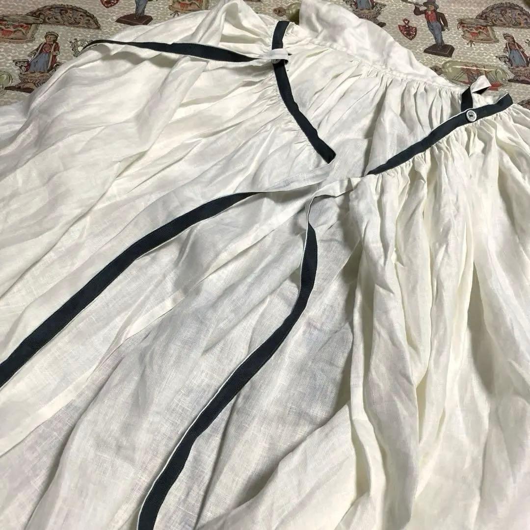 ハンドメイド❣️linenエプロンフランスアンティーク/タブリエ