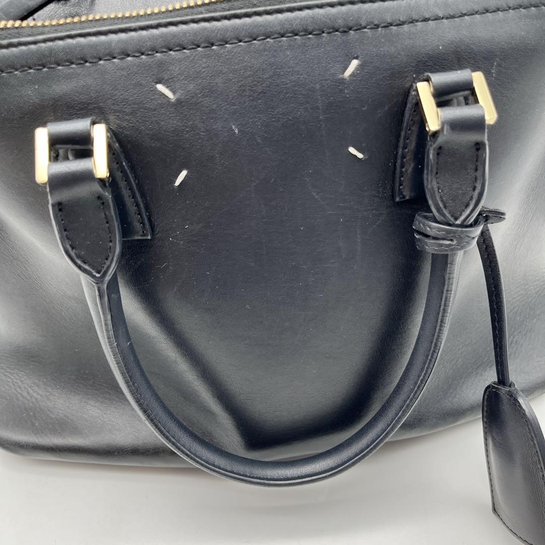 メゾンマルジェラ 5AC ハンドバッグ レザー 鍵 チャーム ミディアム 黒