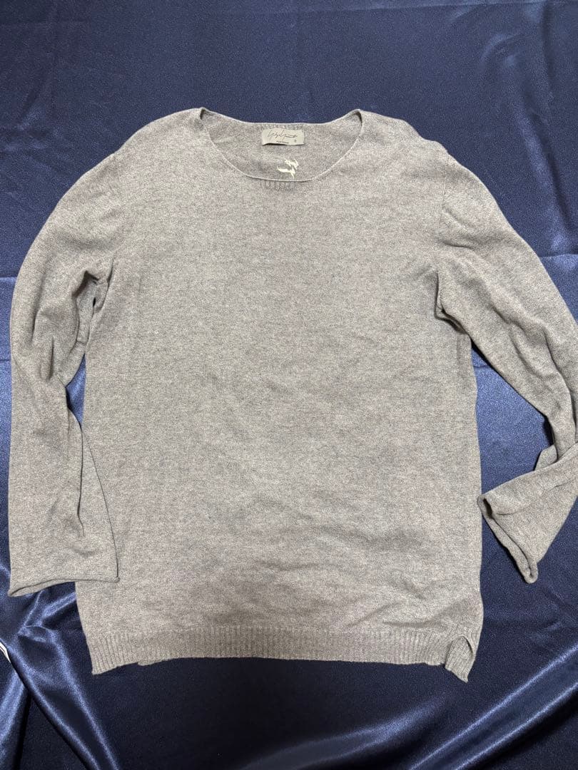 Yohji Yamamoto Pour Homme 25SSカシミヤ混ニット yohji yamamoto - pour homme | 変形リブ丸首 ニット (メンズ