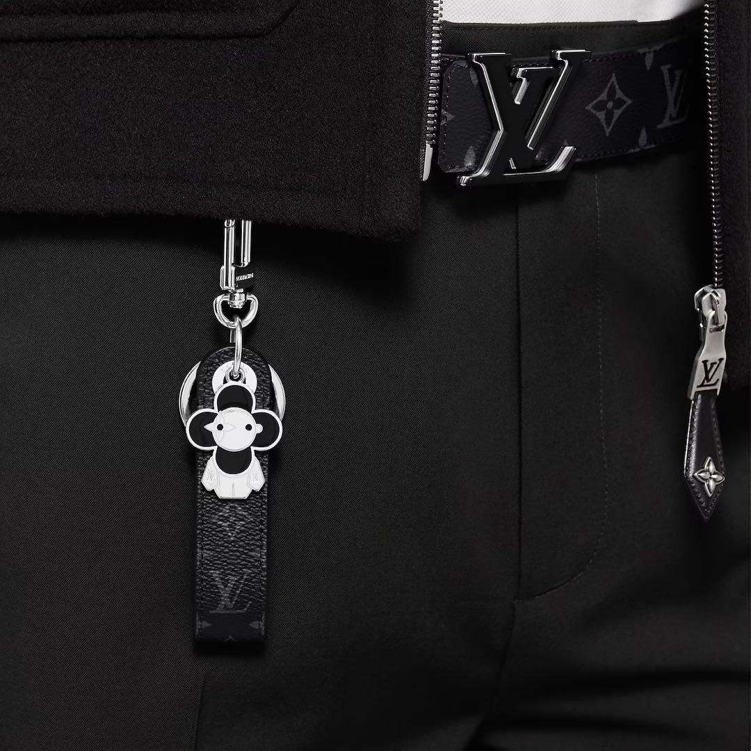 Louis Vuitton ブラックレザー キーホルダー