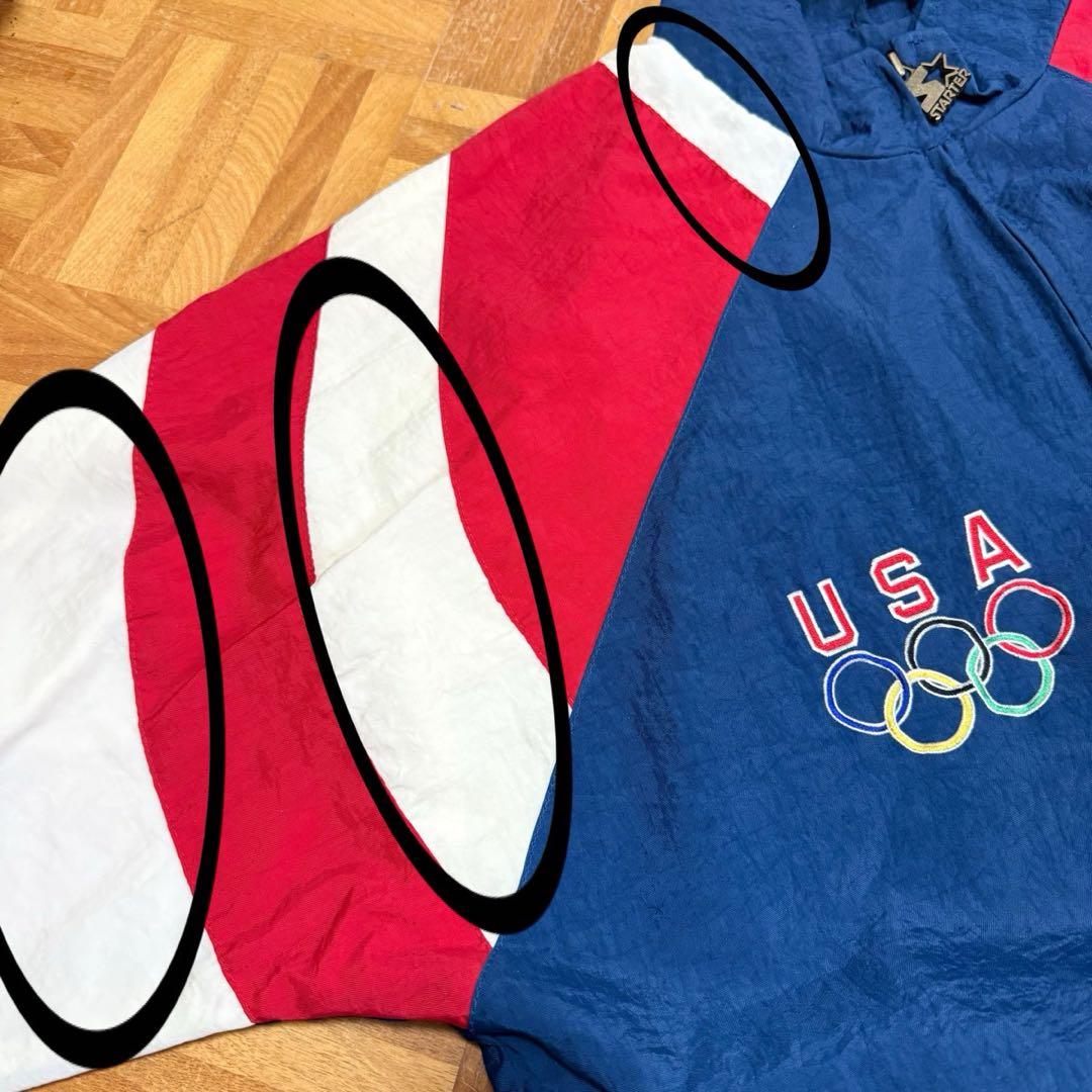 希少 90s USA オリンピック ナイロンジャケット イーグル刺繍 S35b