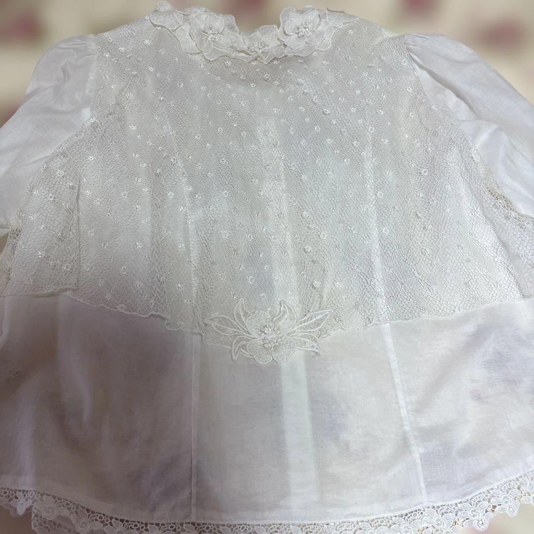 アトリエまりこ♡綿ローン♪レース＆お花のブラウス・ノンノンドール