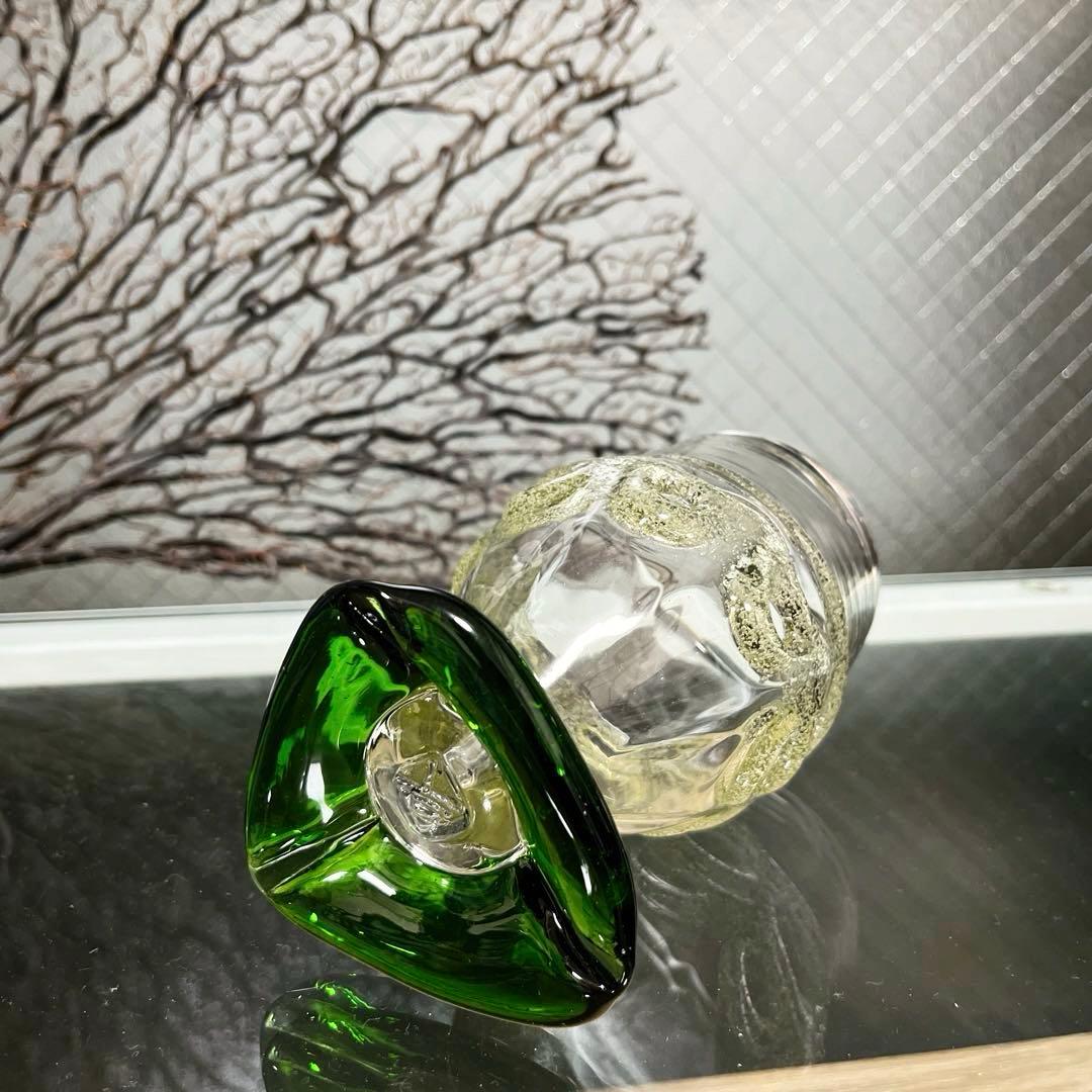 骨董 琉球ガラス 沖縄ガラス 現代の名工 稲嶺盛吉 希少 脚付