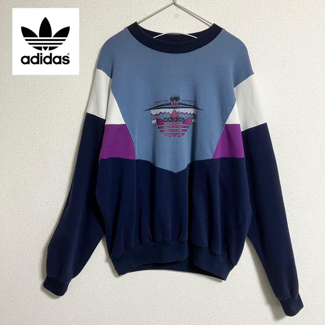 90's old adidas 常田大希着用 マルチカラー スウェット 古着 80s ヴィンテージ アディダス マルチカラー スウェット 常田大希着