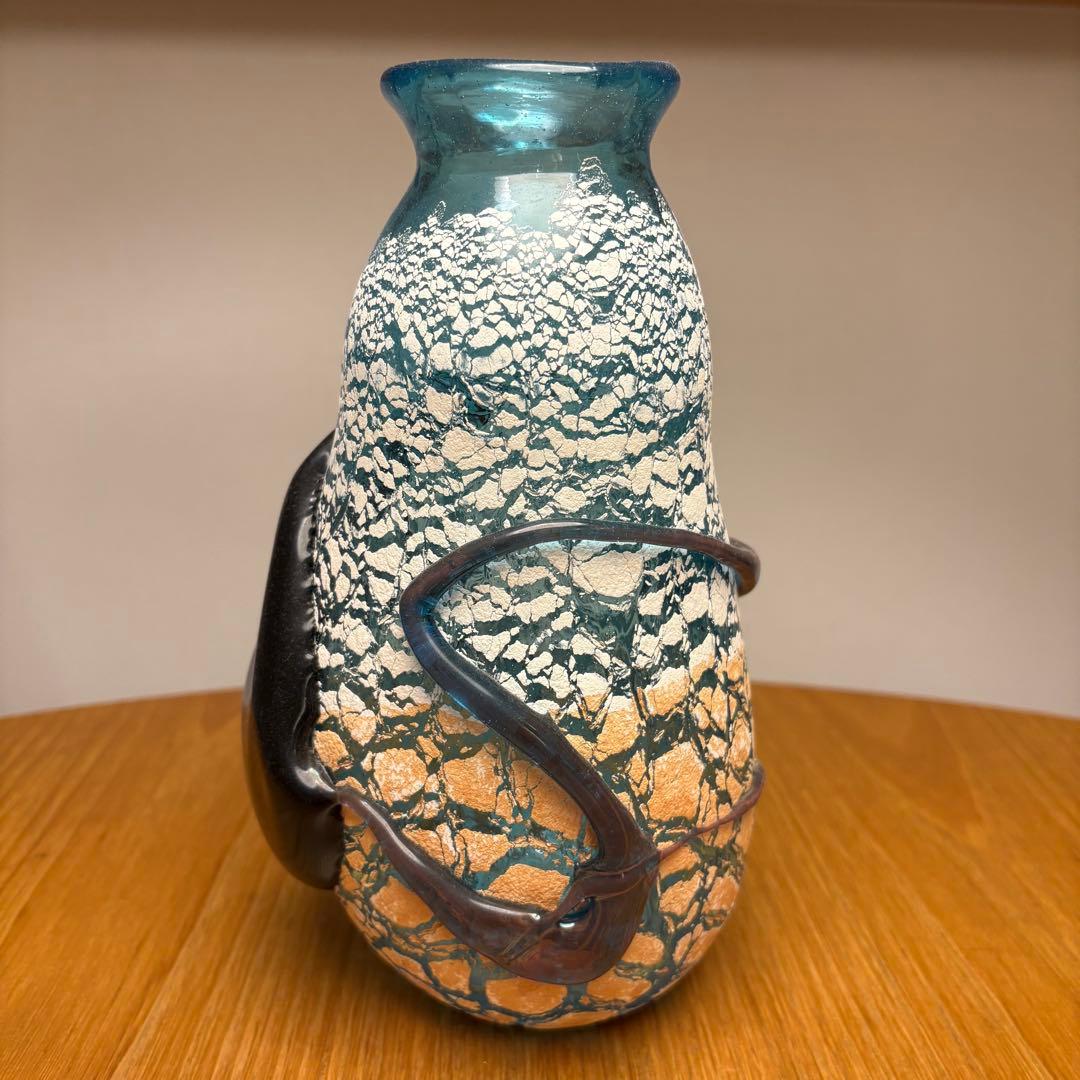 稲嶺盛吉　土紋花器 稲嶺盛吉 土紋 花器 紺緑 稲嶺盛吉 土紋 花器 紺緑 稲嶺盛吉 土紋 花器