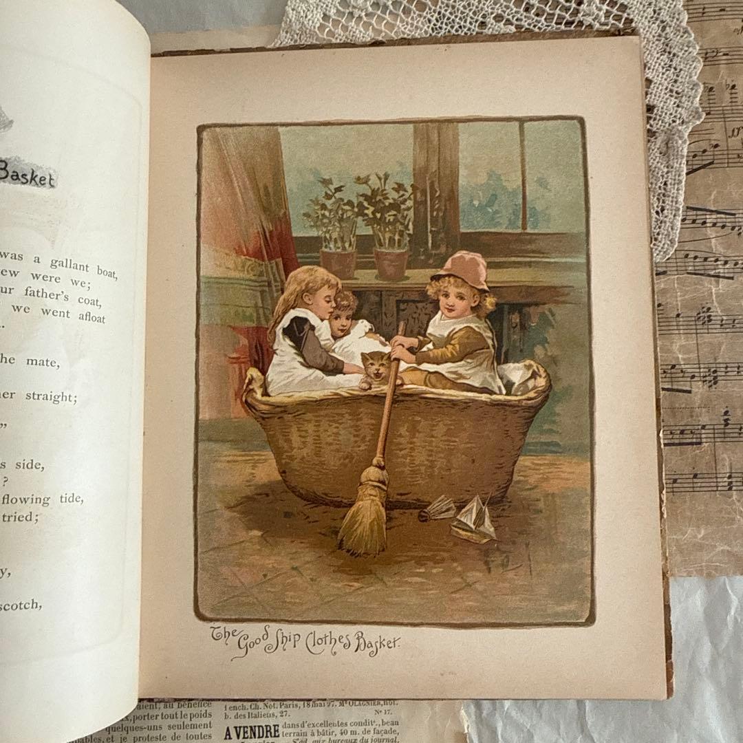 1890年アンティーク美しい挿絵の絵本アーネストニースター洋書ジャンク