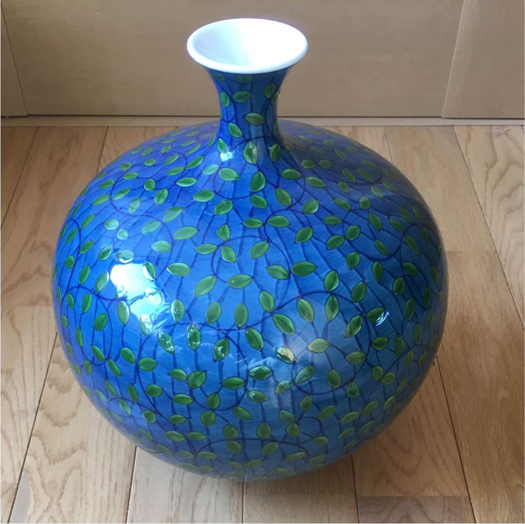 有田焼 木の葉紋様花瓶 有田焼】染付竹林紋花瓶 (初代真右衛門作)