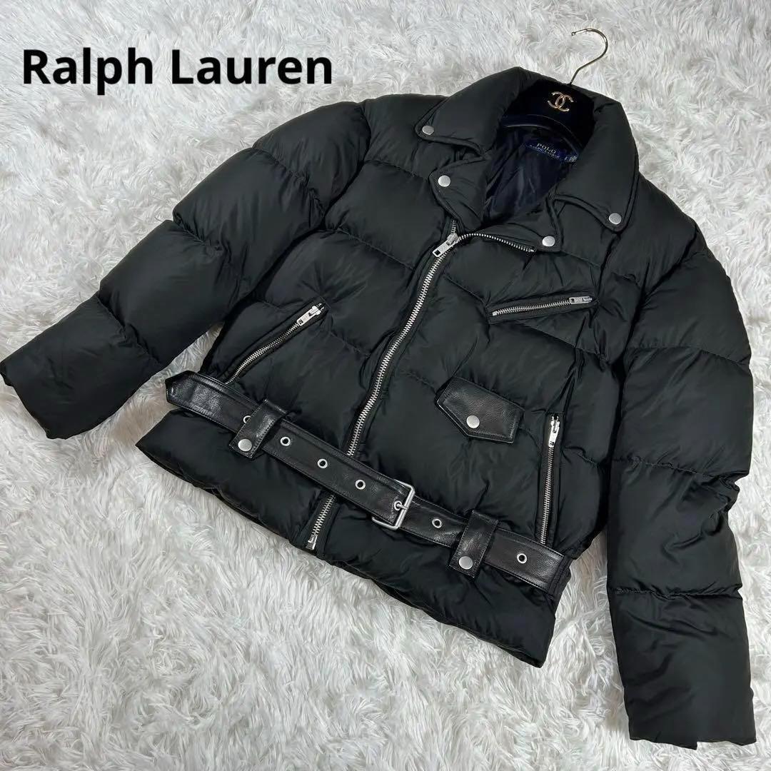 極美品✨】ポロラルフローレン ダウンライダースジャケット 黒 S