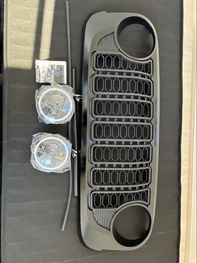 JKラングラー用　 JLルック　イカリングライトセット　ブラック塗装済み 楽天市場】JKラングラー用 LEDヘッドライトキット JLルック イカリング