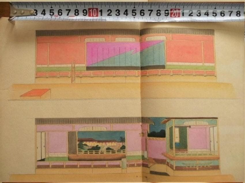 戦前 小貫春陽 道具帳 舞台装置 大道具 歌舞伎背景画家 舞台美術家 勝川