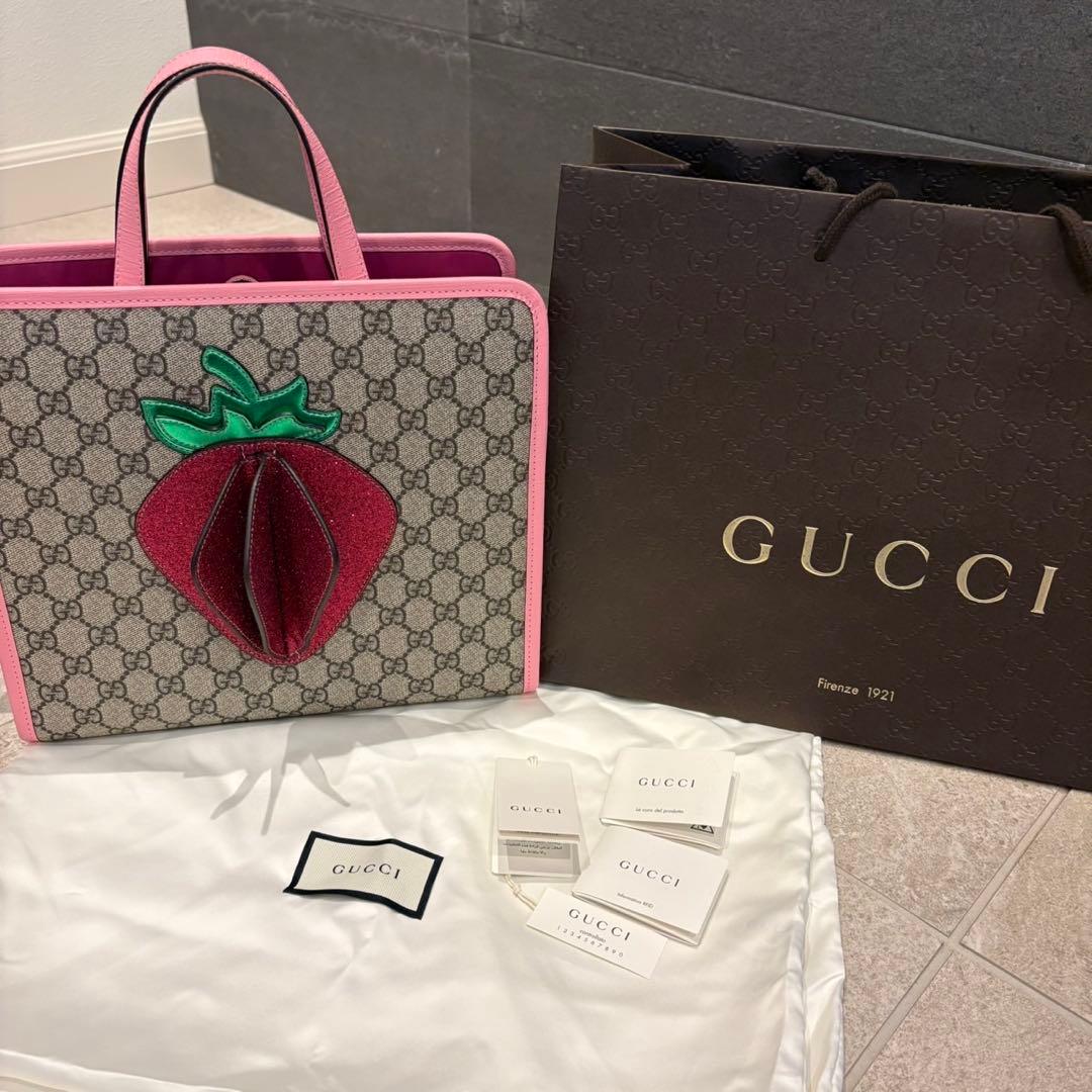GUCCI グッチ キッズ バッグ チルドレンズ ストロベリー トートバッグ
