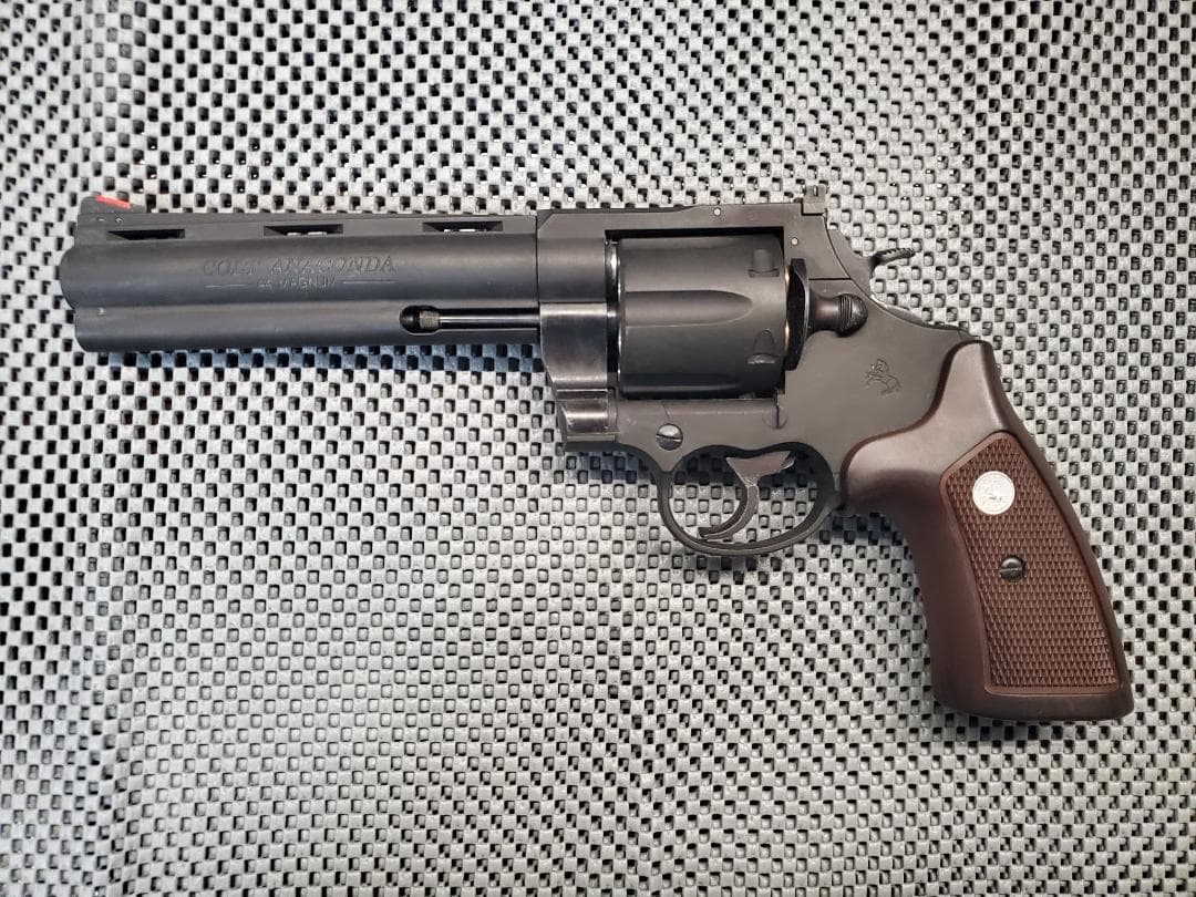 マルシン　コルトアナコンダ　ガスガン　6ｍｍBB　ジャンク品 マルシン】コルトアナコンダ 6in ブラック HW 6mmBB・木製グリップ X