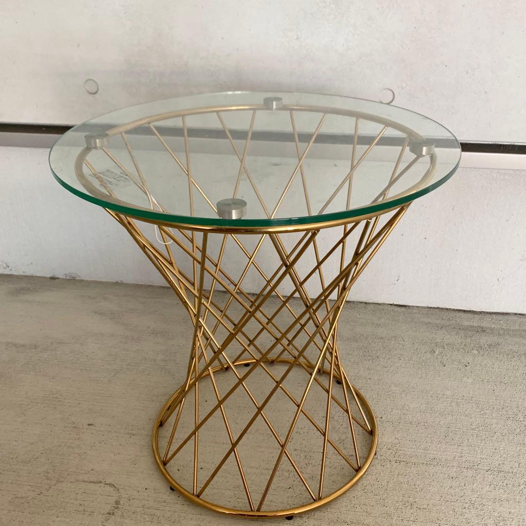 Francfranc フランフラン マーリア サイドテーブル マーリア サイドテーブル クリア×ゴールド φ500 | Francfranc（フラン