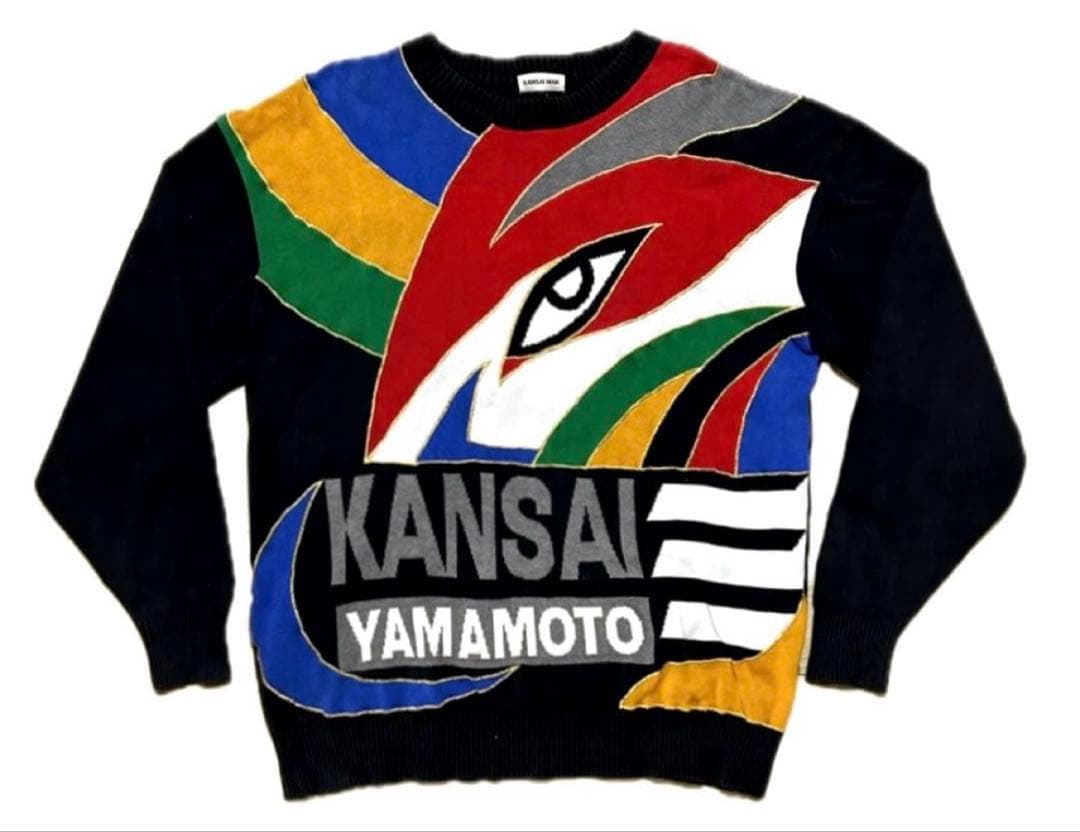 コウジ様用◎80s~90s◎山本寛斎 KANSAIMAN ニットセーター 丈72 Kansai Yamamoto - 伝説の逸品 幻 歌舞伎 90's KANSAI 山本寛斎 ニット