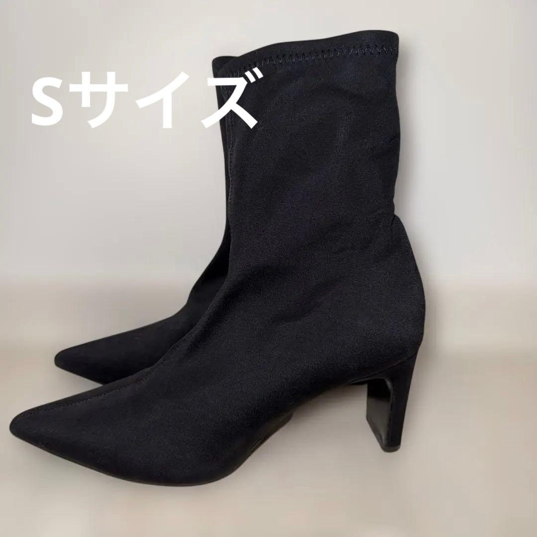 鈴木亜美さん ポインテッドトゥ ストレッチショートブーツ 7cm Sサイズ