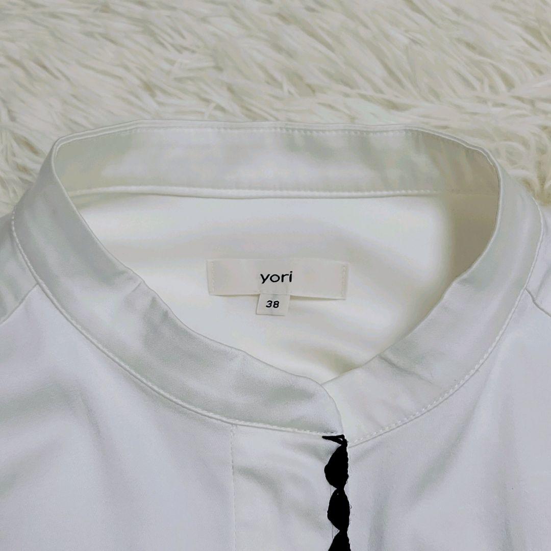 美品✨ yori ヨリ ハマグリ刺繍ブラウス バンドカラー 長袖 38 - メルカリ