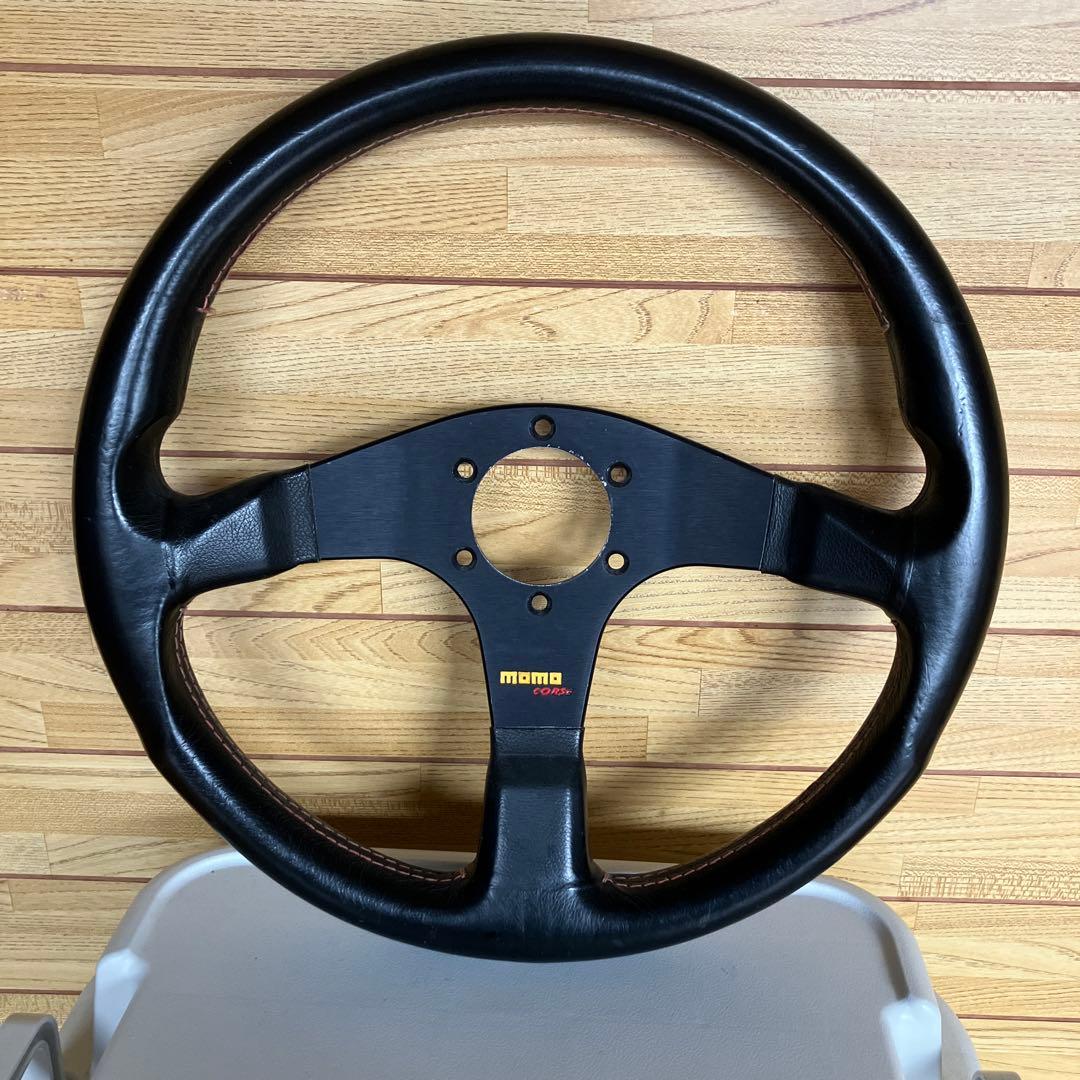 MOMO D35 スポーツステアリング 黒 モモ形状 MOMO ディープコーン 競技用 ステアリング 35Φ スタンス350mm