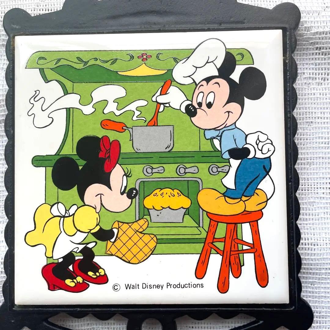 東京ディズニーランド ミッキー ミニー 鍋敷き 壁掛け タイル レトロ