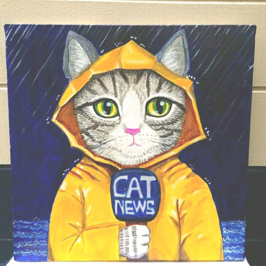油絵　専用　嵐の訪れを伝える猫 　サバトラ白ちゃん編 油絵 専用 嵐の訪れを伝える猫 サバトラ白ちゃん編 油絵 専用 嵐の訪れ