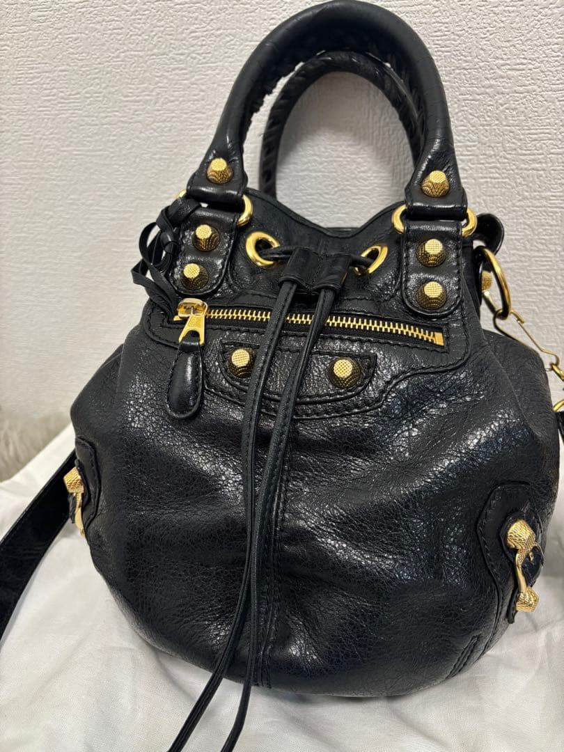 バレンシアガ BALENCIAGA レザーショルダー 2wayバッグミニポンポン