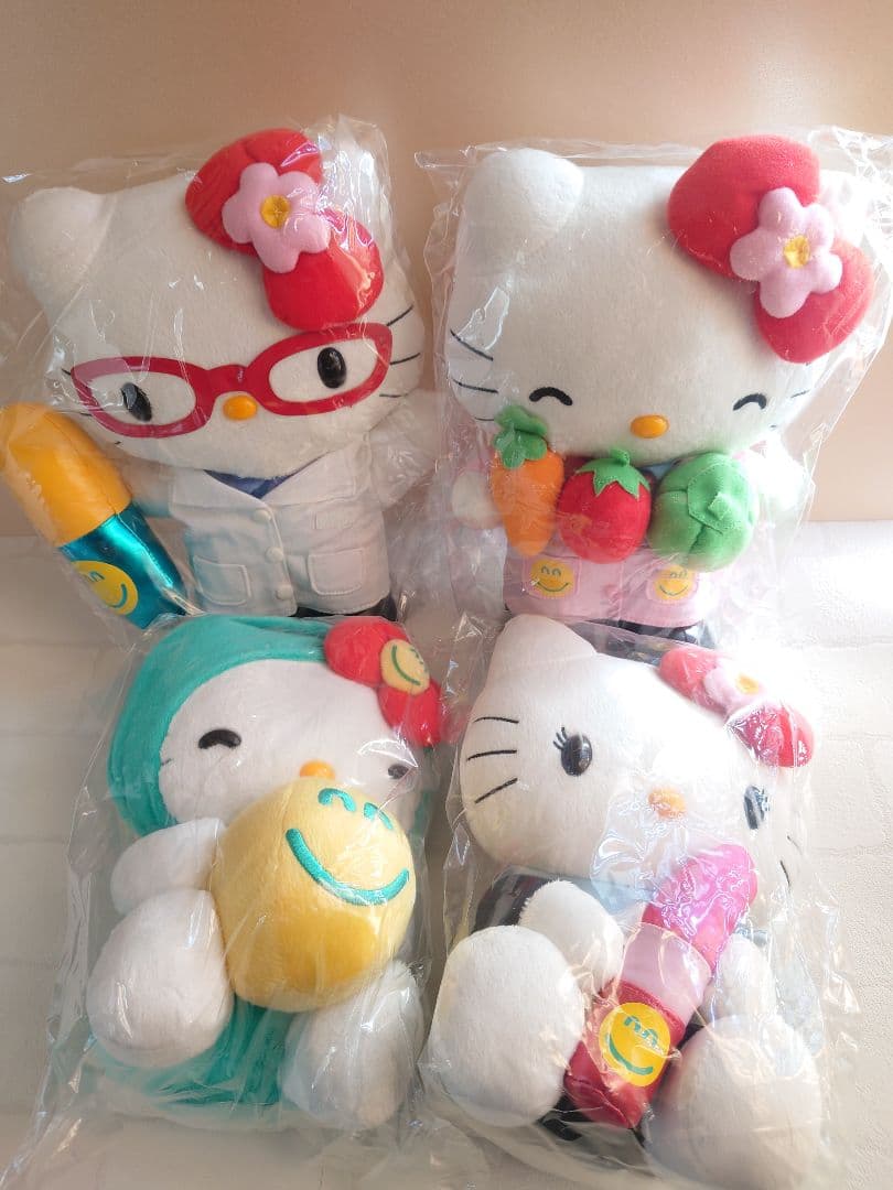 未使用　杏林堂コラボ　キティ　ぬいぐるみ　Ｌサイズ　ご当地　薬剤師　管理栄養士 sanrio（サンリオ） ハローキティ ぬいぐるみ キティちゃん サイズL