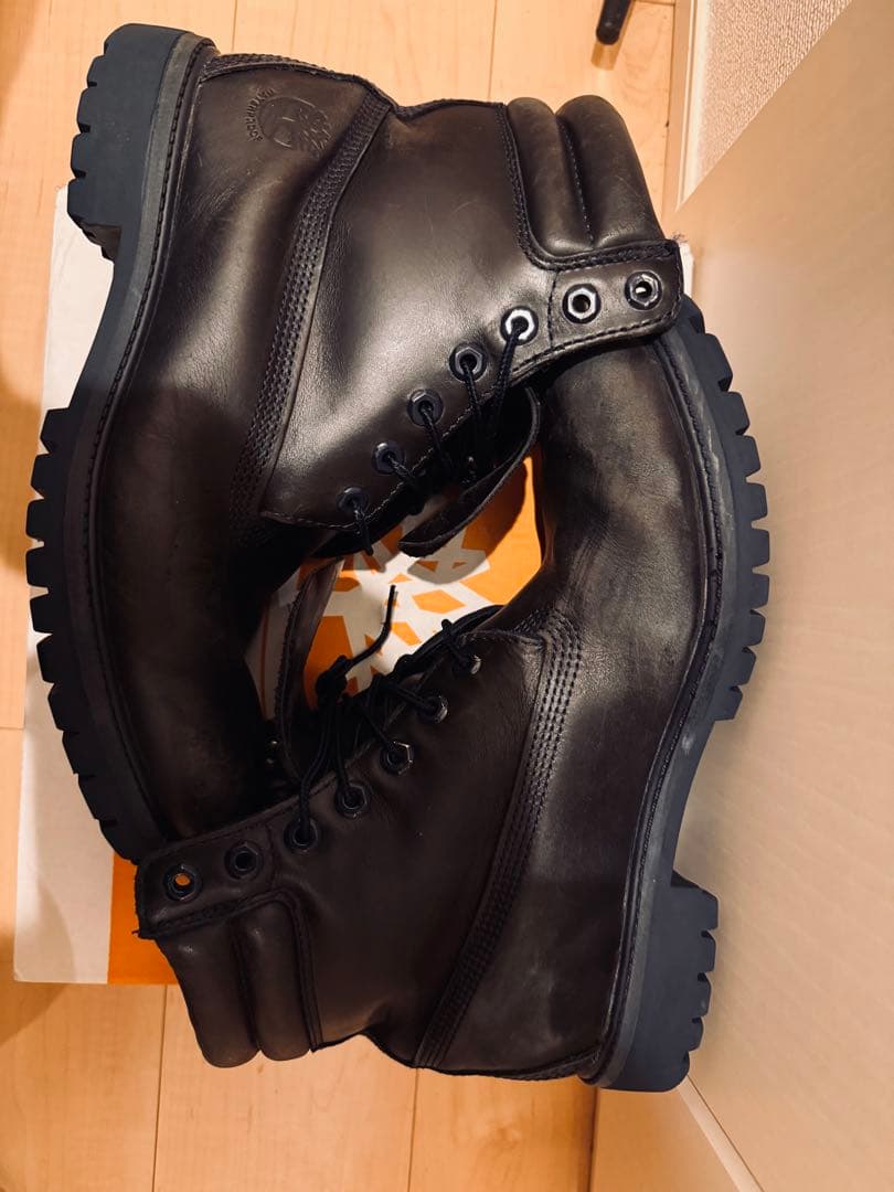 し*ま様 希少Timberland 黒 レザー ワークブーツ Timberland】 ティンバーランド VINTAGE 1973 6 INCH BOOT 6インチ